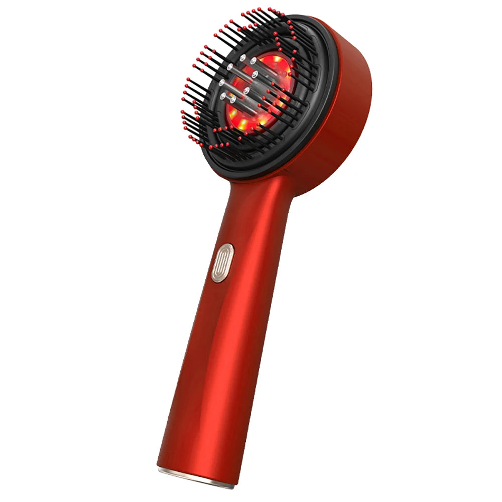Peine masajeador eléctrico Scalviora para el cuero cabelludo con luz roja