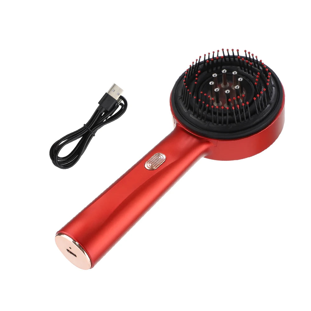 Peine masajeador eléctrico Scalviora para el cuero cabelludo con luz roja